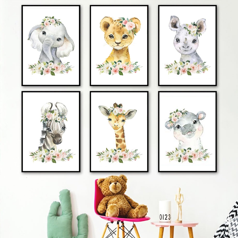 Baby Nursery Animal Pictures - Impresiones en lienzo de animales de