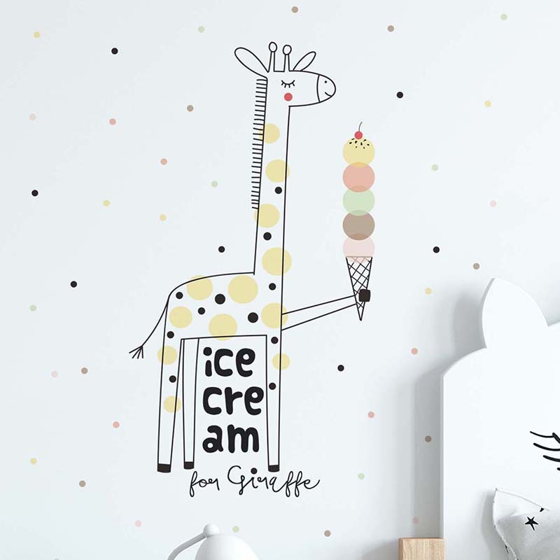 Baby Nursery Mural Wallpaper - Pegatina de pared de jirafa y