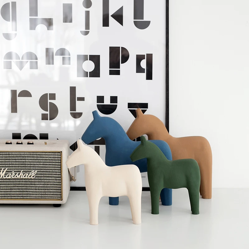 Baby Nursery Table - Adornos Nórdicos de Caballo de Madera,
