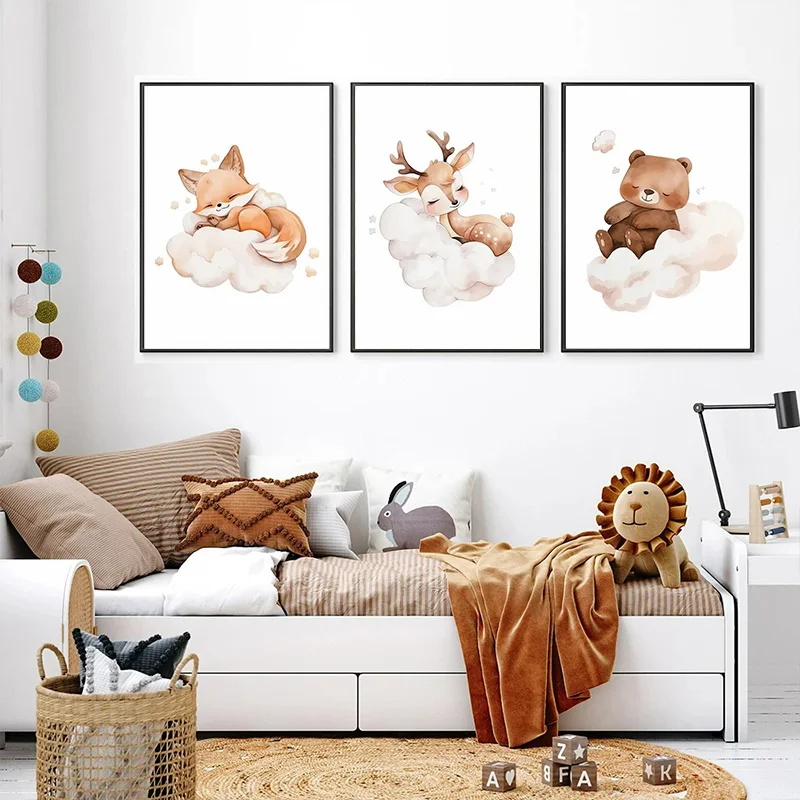 Baby Nursery Animal Pictures - Arte de Pared, Póster Infantil con