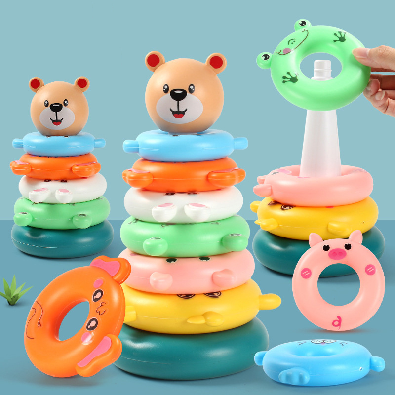 Baby Nursery Table - Anillo de apilamiento de arcoíris Montessori