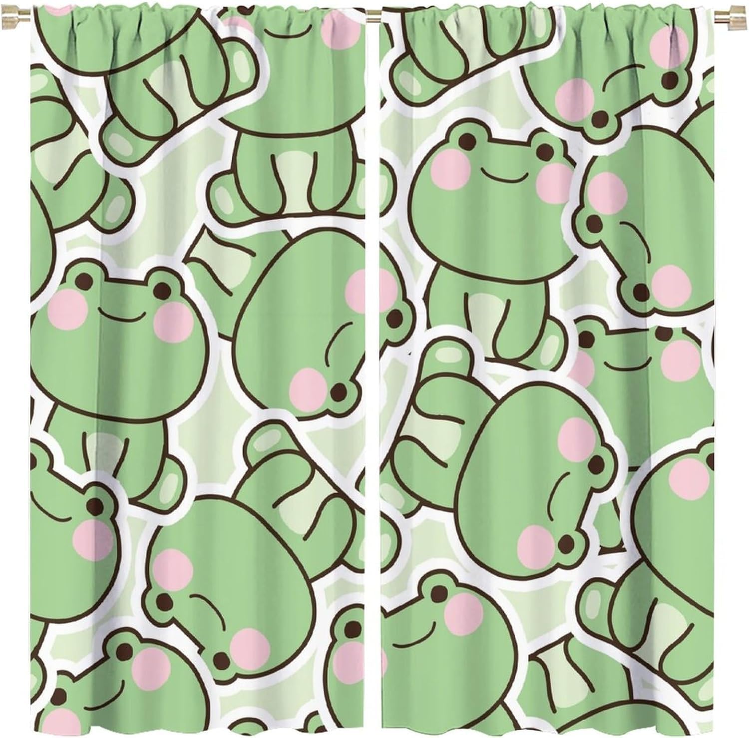Baby Nursery Youtube - Cortinas con Patrón de Rana Verde