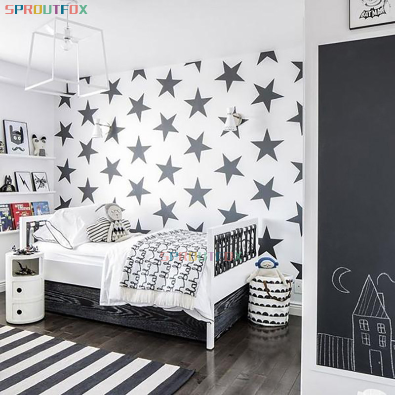Baby Nursery Mural Wallpaper - Pegatinas de vinilo de estrellas grandes,
