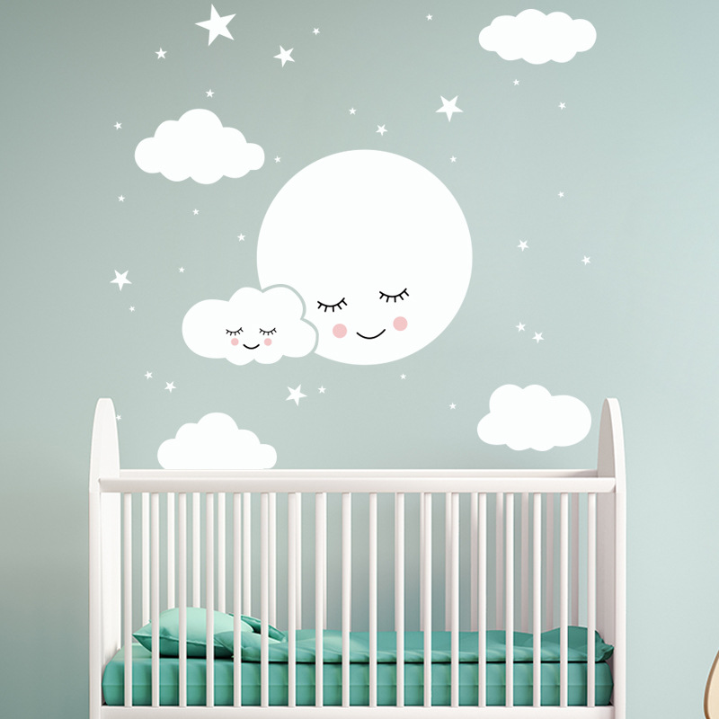 Baby Nursery Mural Wallpaper - Pegatina de pared de estrellas y