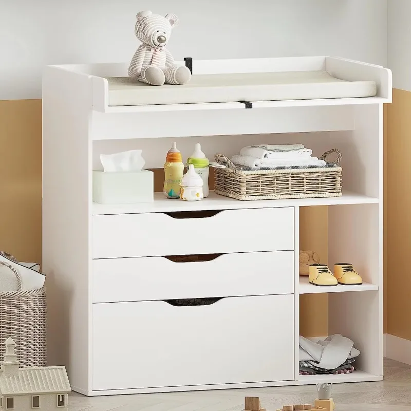 Baby Nursery Table - Cambiador de bebé contemporáneo minimalista de
