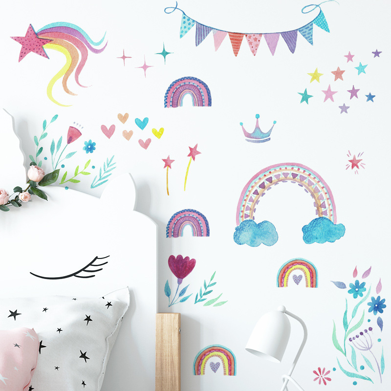 Baby Nursery Mural Wallpaper - Pegatina de pared de estrellas de