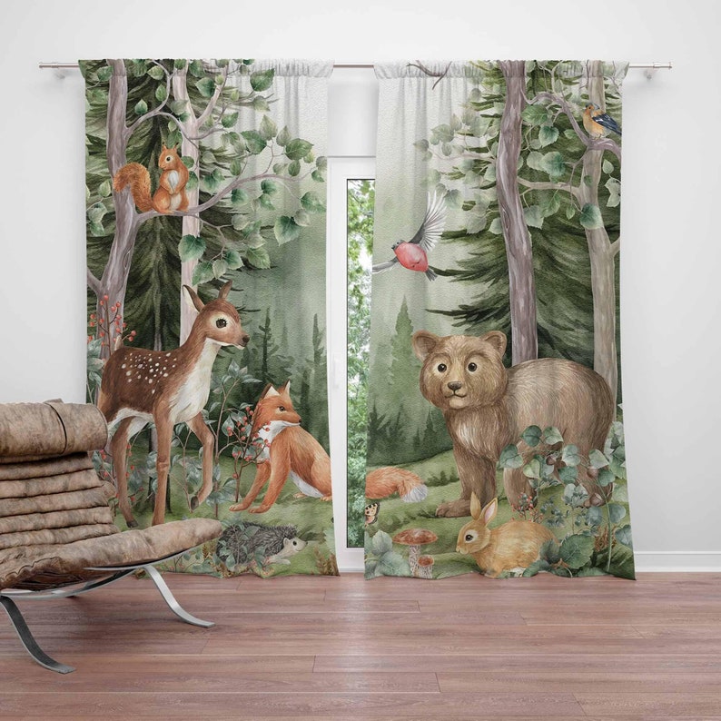Baby Nursery Youtube - Cortinas de animales del bosque para
