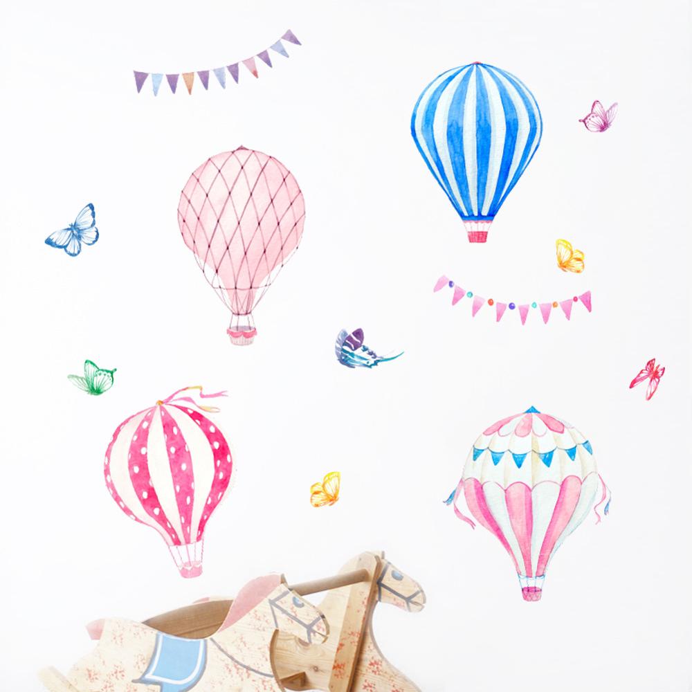 Baby Nursery Mural Wallpaper - Pegatina de Pared de Globo Aerostático