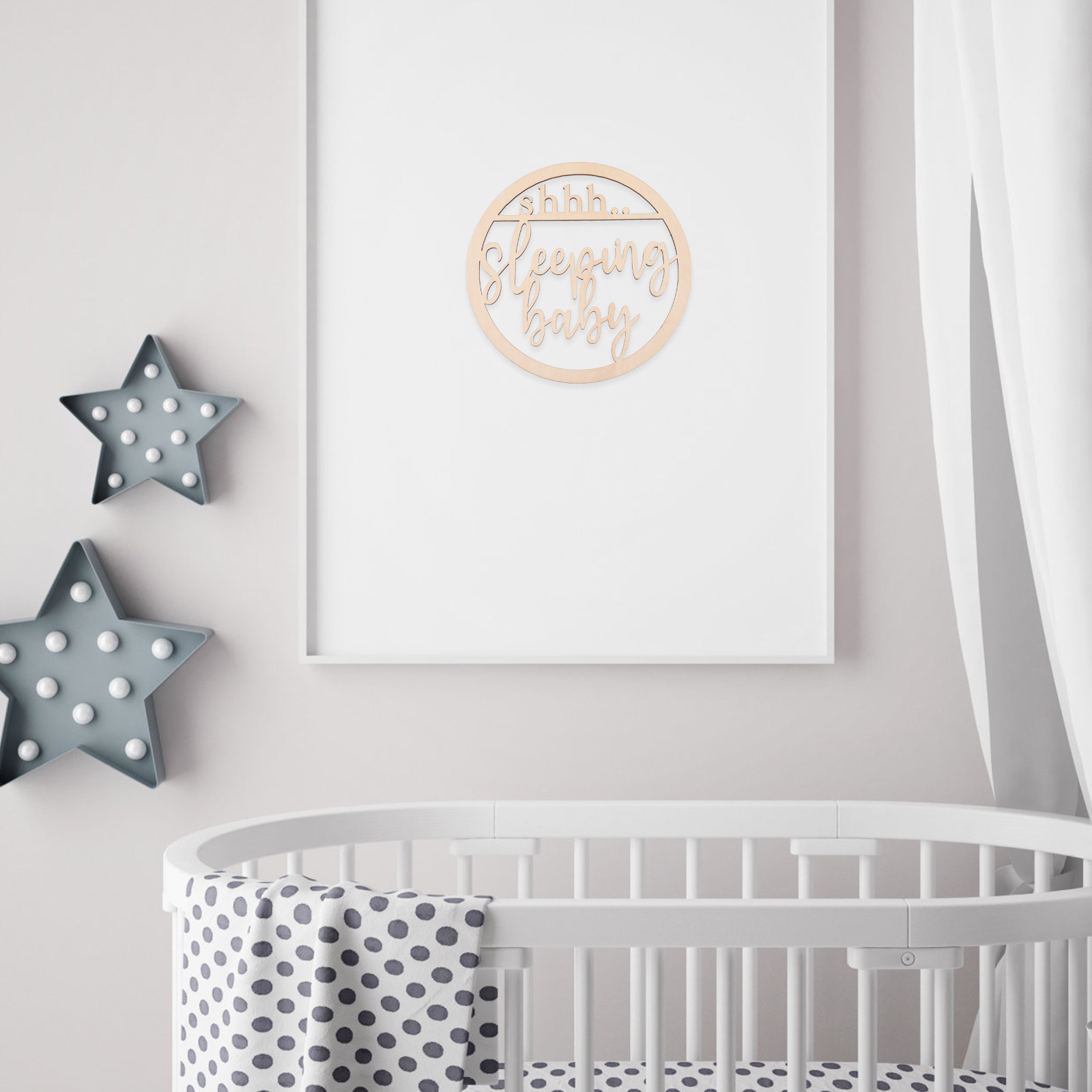 Baby Nursery Hangers - Letrero de madera hueca para colgar