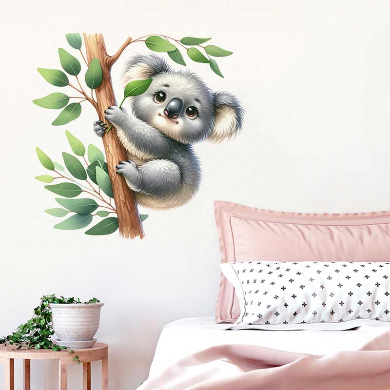Baby Nursery Mural Wallpaper - Adhesivo de pared de Koala para
