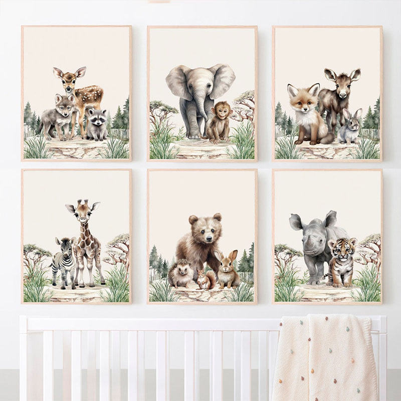 Baby Nursery Picture Frames - 1 pieza (sin marco) Lienzo decorativo