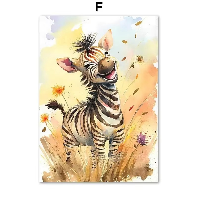Baby Nursery Animal Pictures - Cuadro de Lienzo con Diseño de