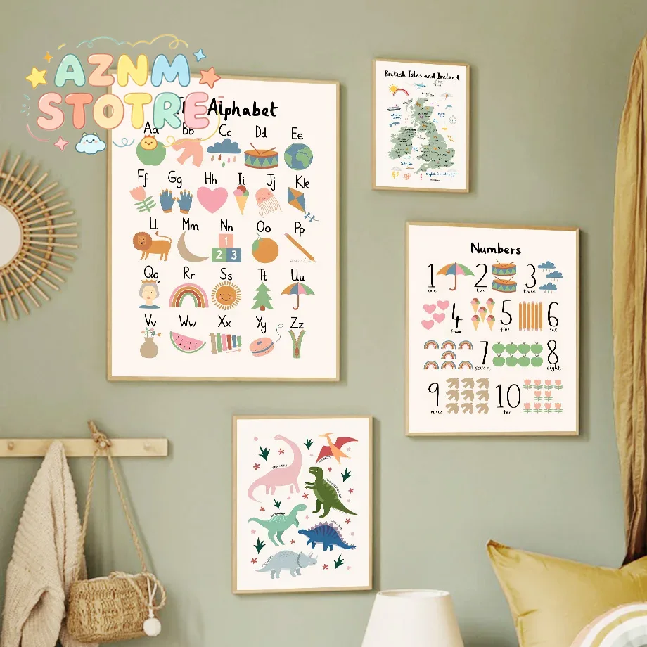 Baby Nursery Animal Pictures - Mapa del Mundo Animal, Alfabeto de