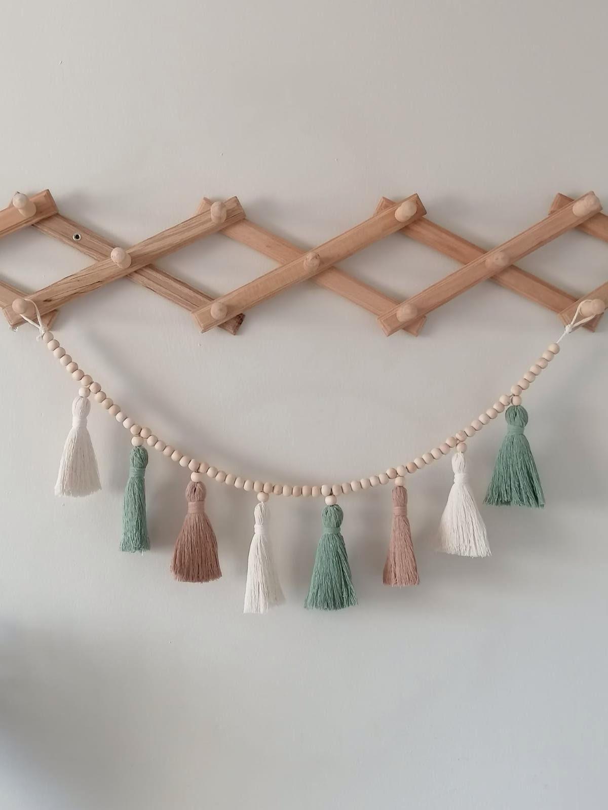 Baby Nursery Garland - Guirnalda de macramé con borlas, decoración