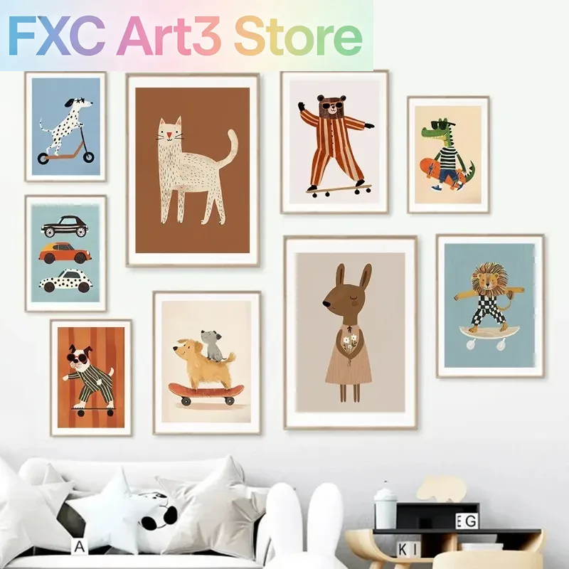 Baby Nursery Animal Pictures - 1 póster sin marco de animales