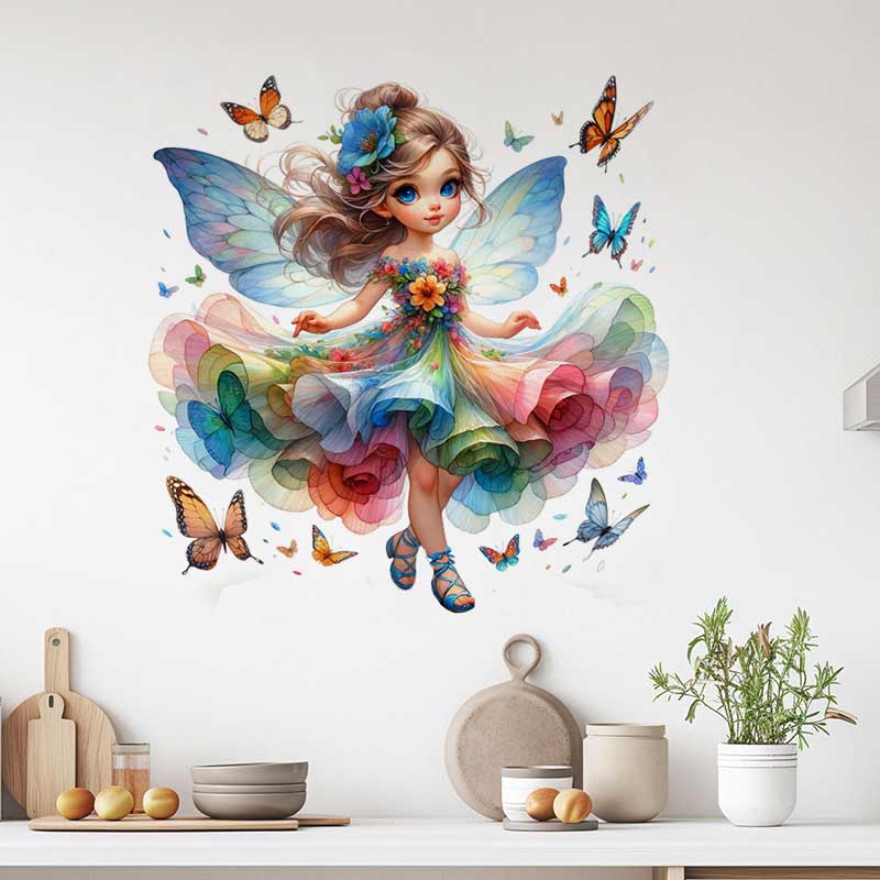 Baby Nursery Mural Wallpaper - Pegatina de pared de hadas, decoración