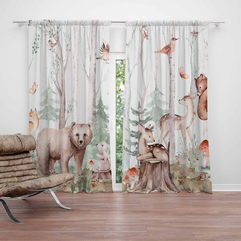 Baby Nursery Youtube - Cortinas de animales del bosque para