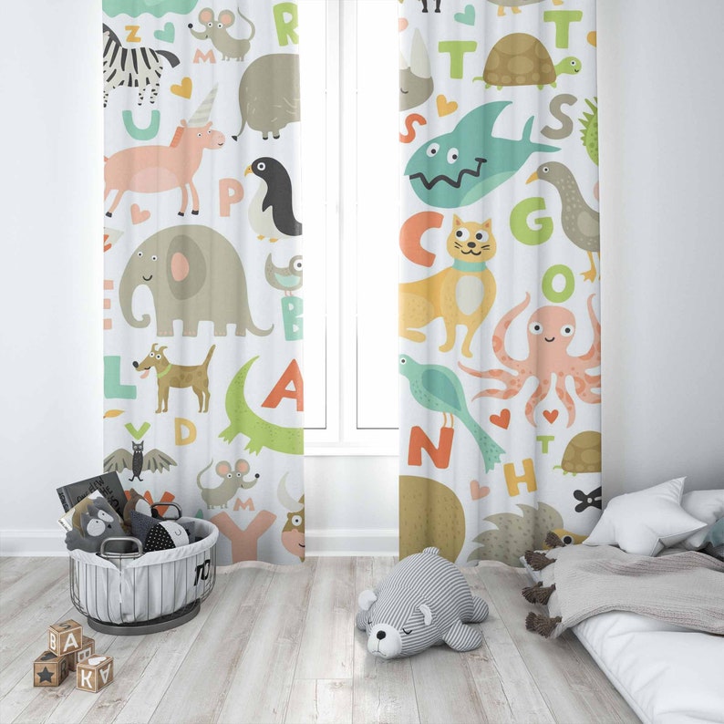 Cortina de guardería con alfab - Baby Nursery Youtube reseña y precio