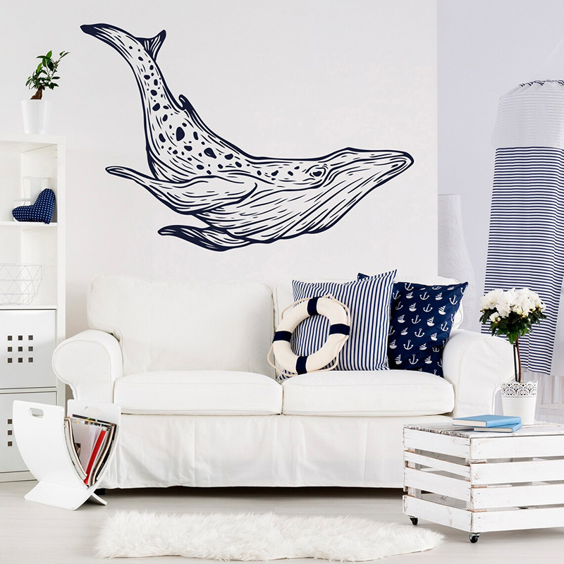 Calcomanías de ballena náutica - Baby Nursery Mural Wallpaper reseña y precio