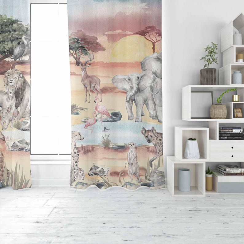 Cortina de animales de Safari  - Baby Nursery Youtube reseña y precio