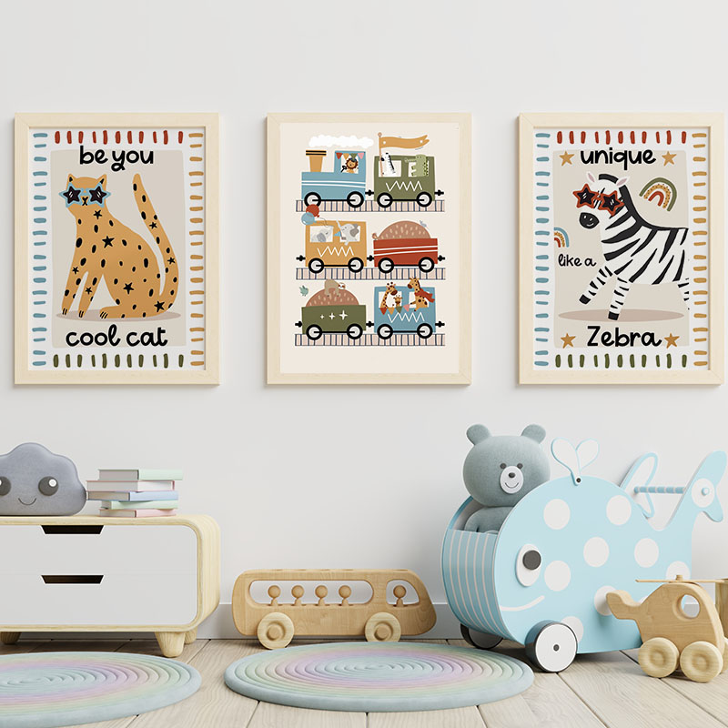 Cuadro de Lienzo con Dibujos A - Baby Nursery Animal Pictures reseña y precio