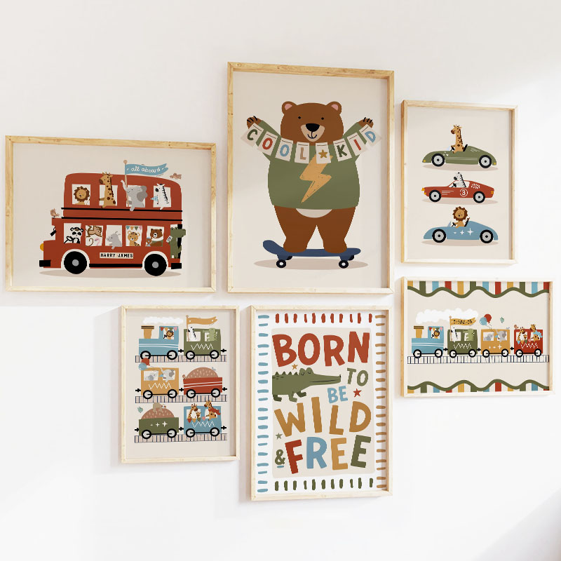 Cuadro de Lienzo con Dibujos A - Baby Nursery Animal Pictures reseña y precio