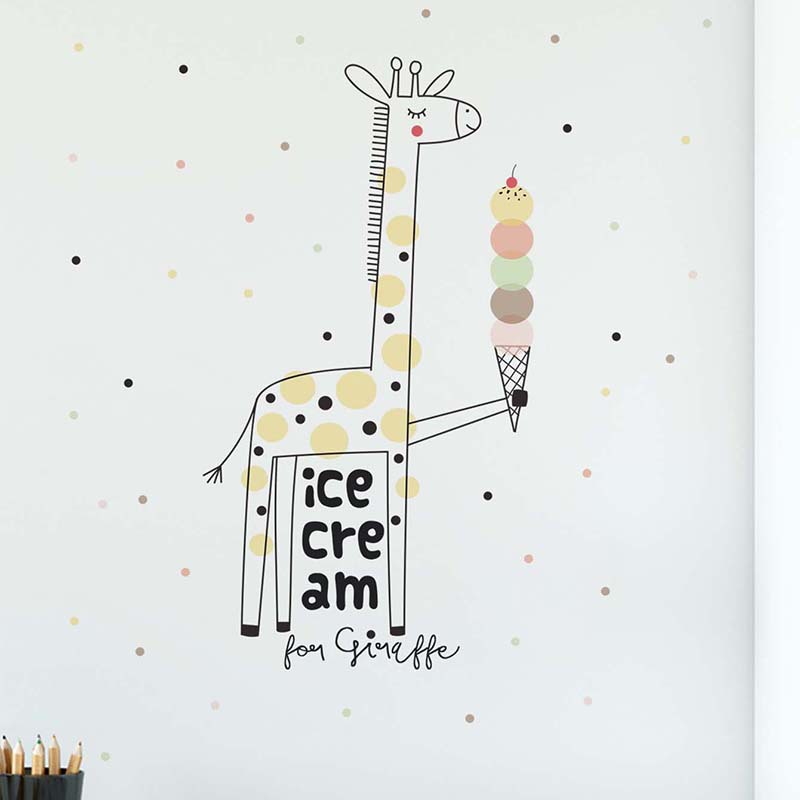 Pegatina de pared de jirafa y  - Baby Nursery Mural Wallpaper reseña y precio