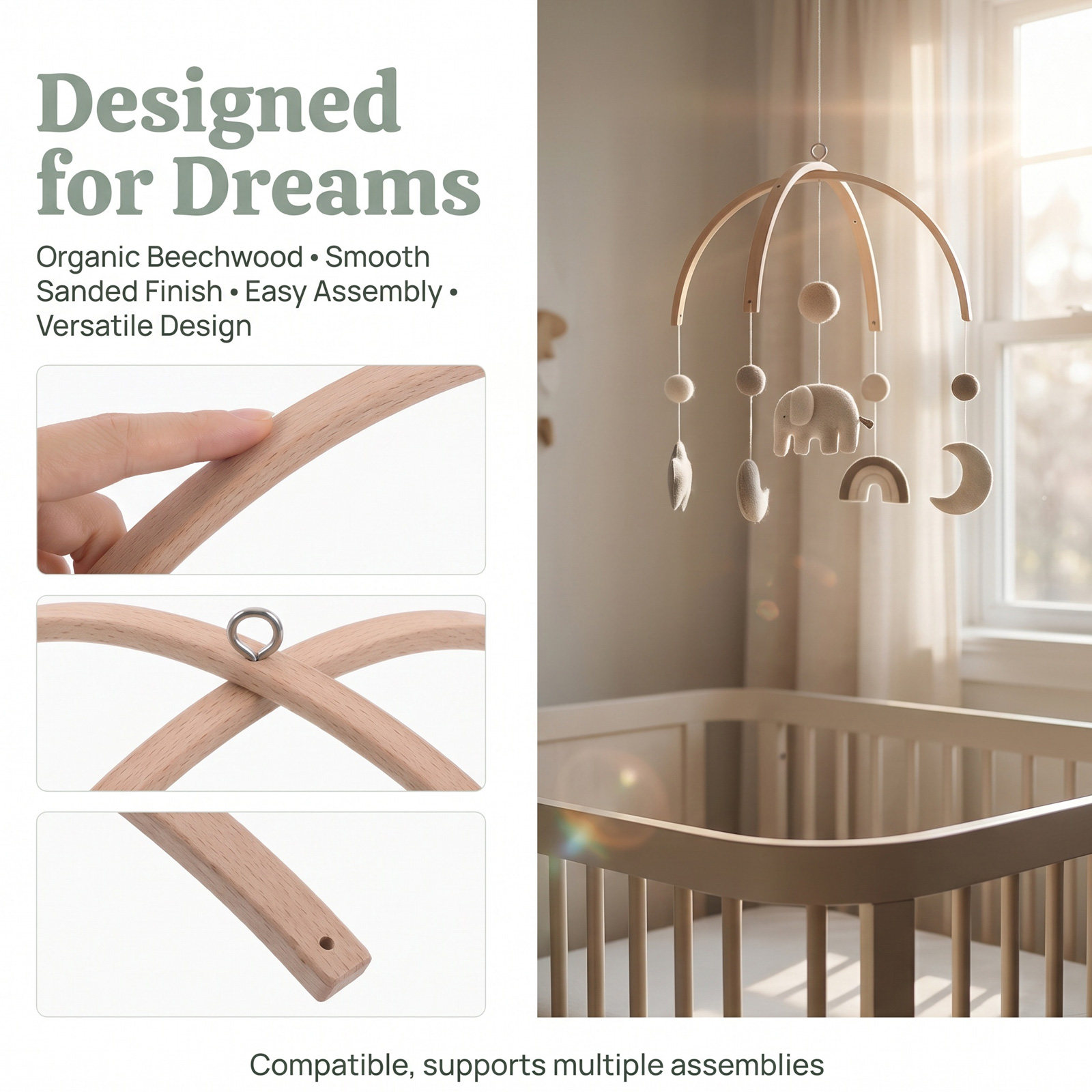 Soporte de bambú para móvil de - Baby Nursery Hangers reseña y precio