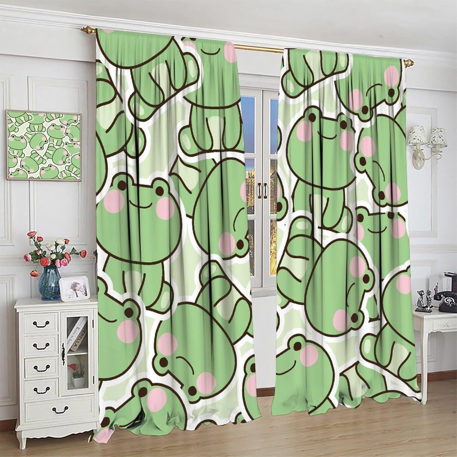 Cortinas con Patrón de Rana Ve - Baby Nursery Youtube reseña y precio