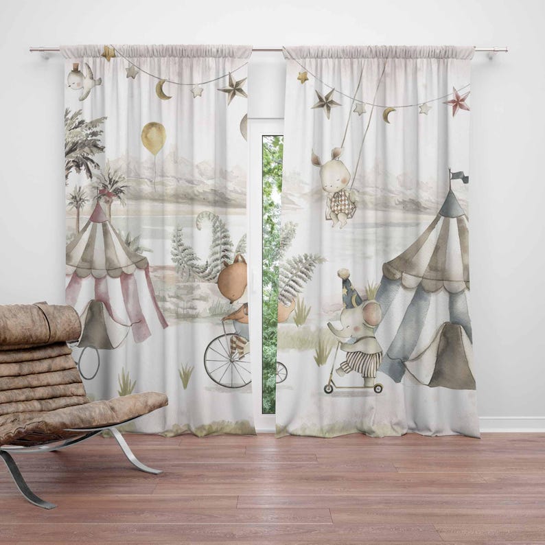 Cortinas de animales de circo  - Baby Nursery Youtube reseña y precio