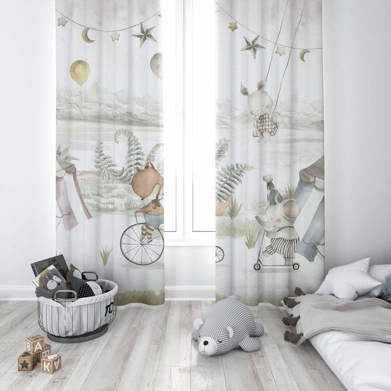 Cortinas de animales de circo  - Baby Nursery Youtube reseña y precio