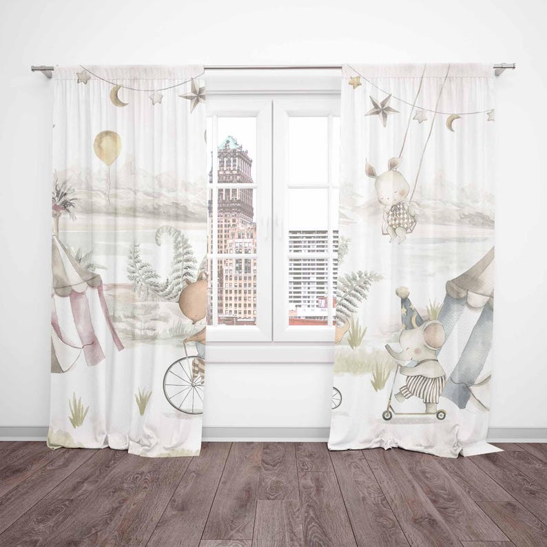 Cortinas de animales de circo  - Baby Nursery Youtube reseña y precio