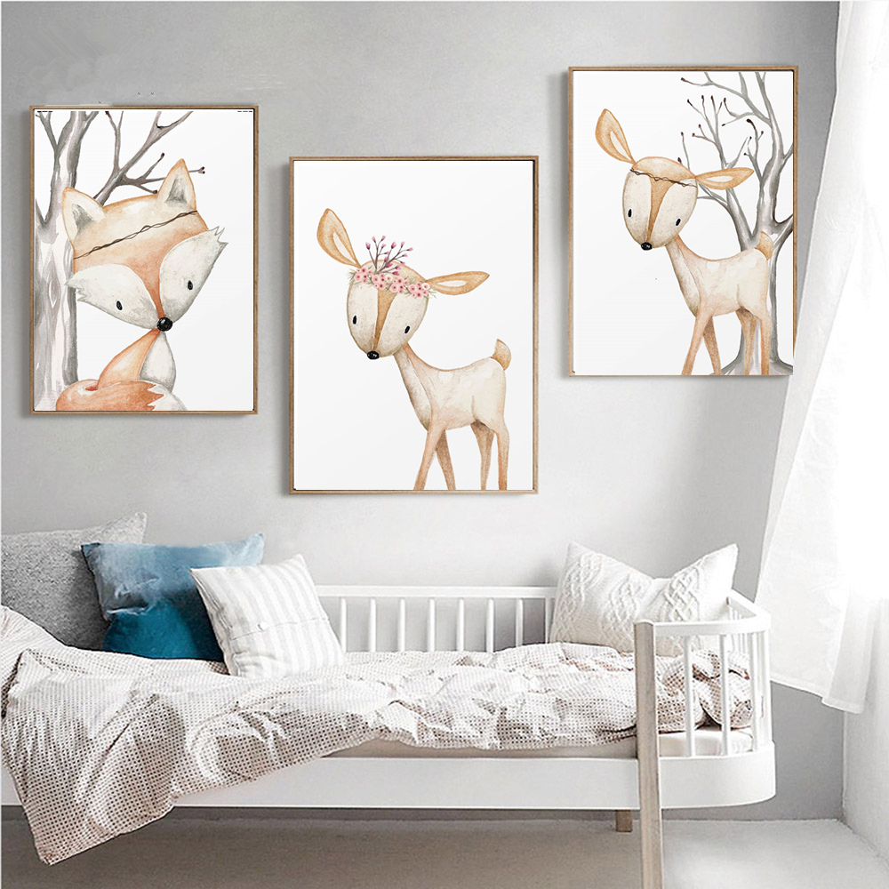 Póster de conejo de dibujos an - Baby Nursery Animal Pictures reseña y precio