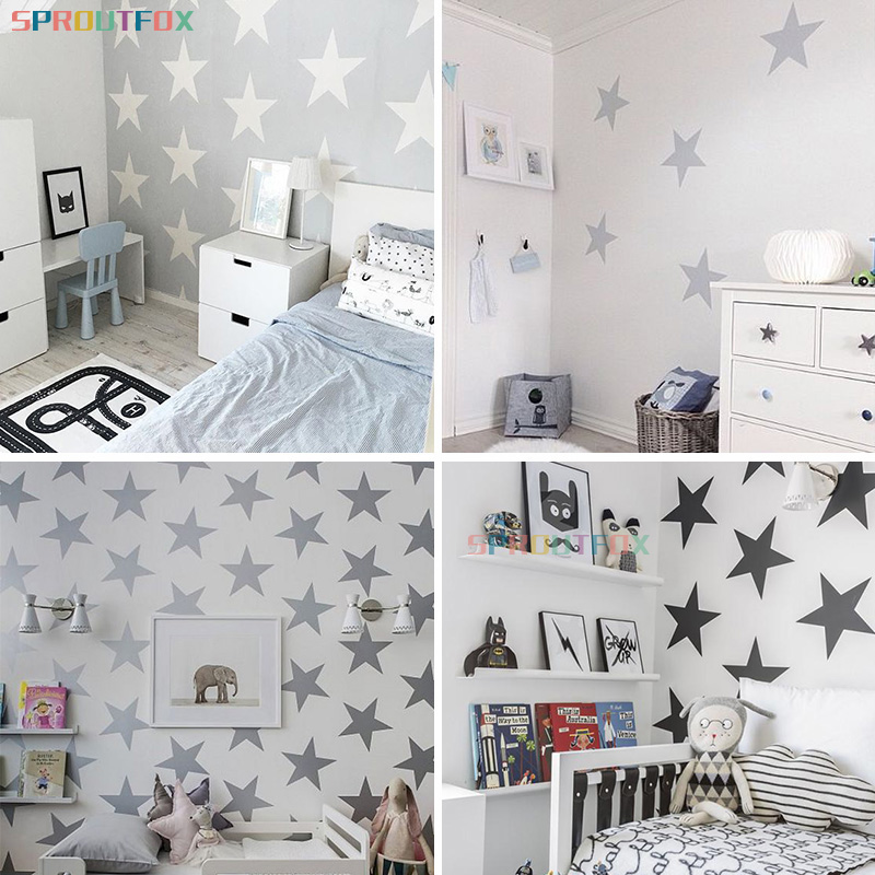 Pegatinas de vinilo de estrell - Baby Nursery Mural Wallpaper reseña y precio