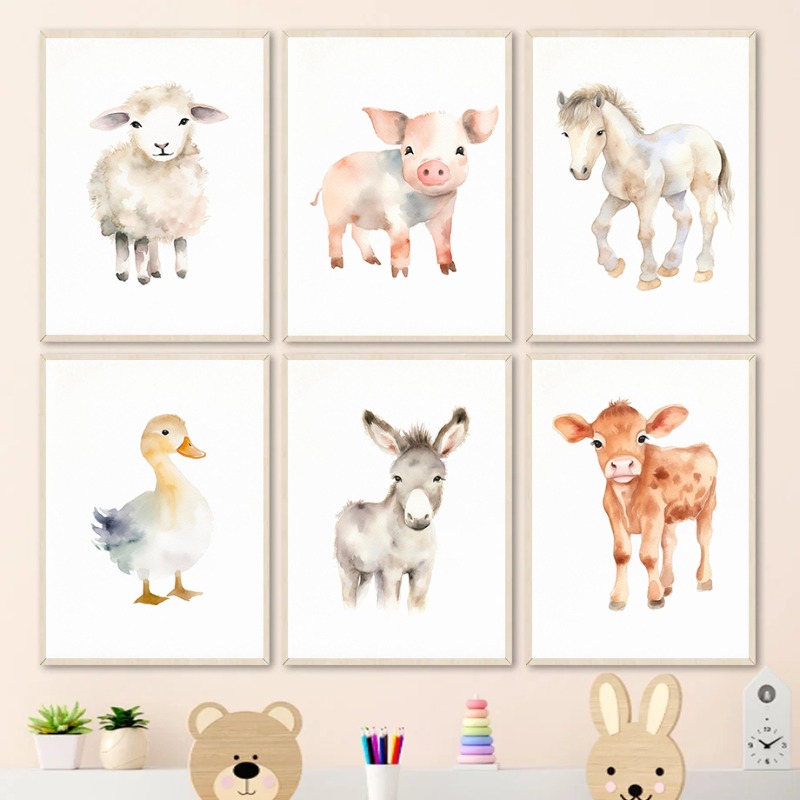Carteles e impresiones de anim - Baby Nursery Animal Pictures reseña y precio