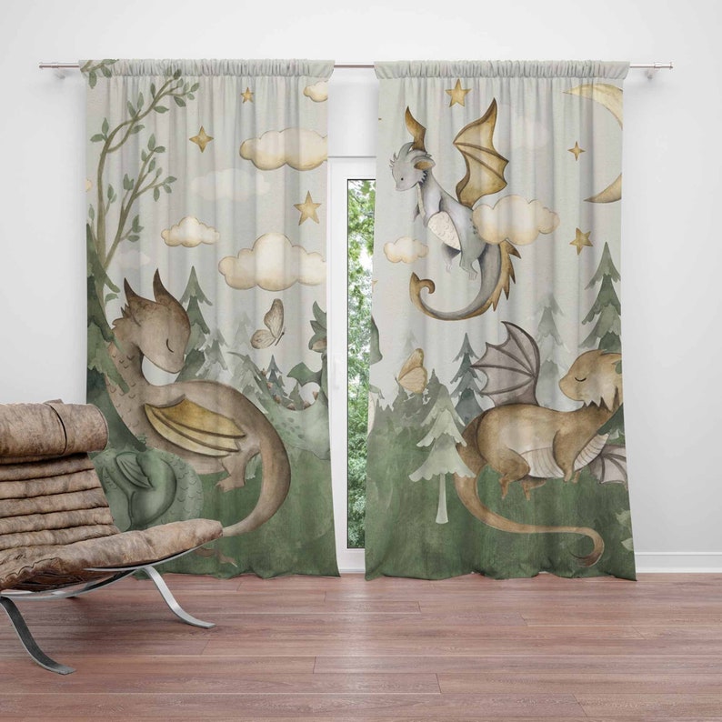 Cortinas de pequeño dragón par - Baby Nursery Youtube reseña y precio