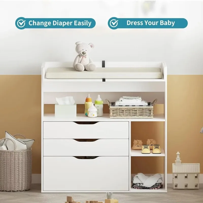 Cambiador de bebé contemporáne - Baby Nursery Table reseña y precio