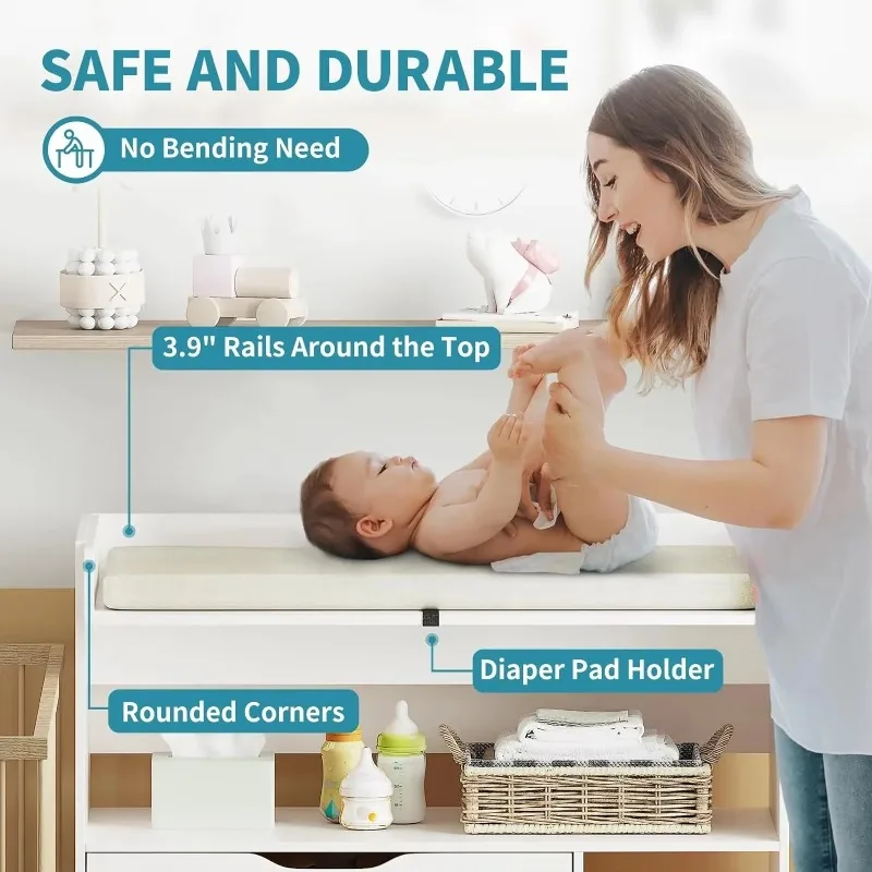 Cambiador de bebé contemporáne - Baby Nursery Table reseña y precio