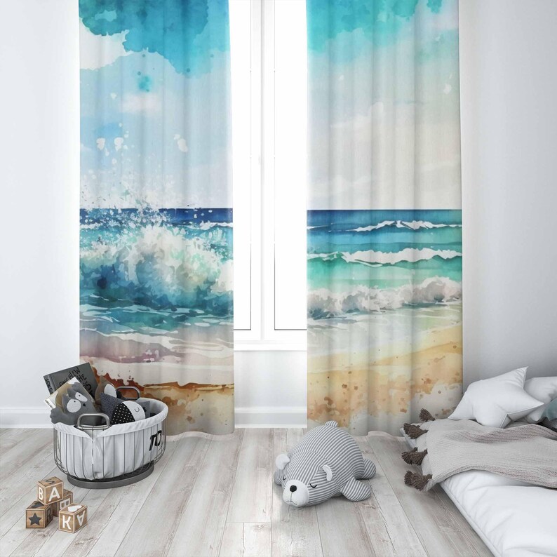 Cortinas de olas de mar, decor - Baby Nursery Youtube reseña y precio