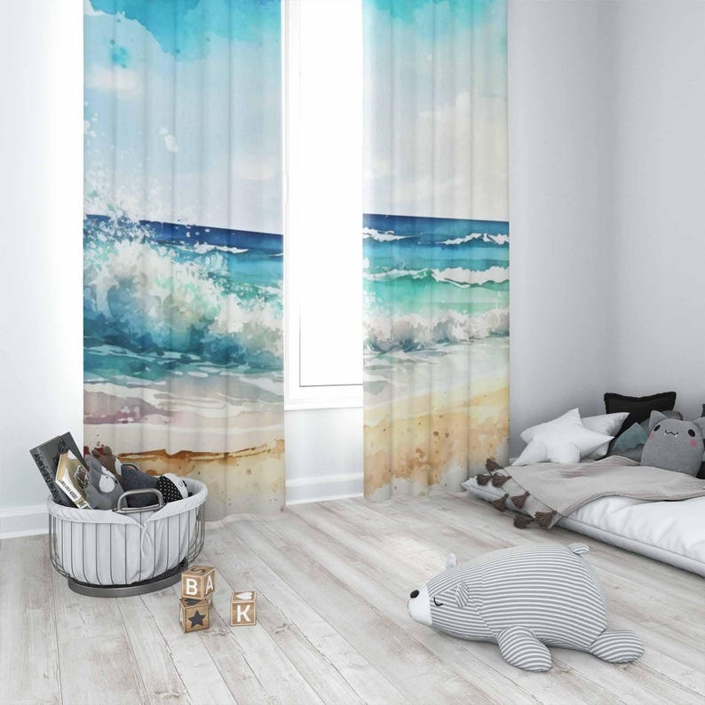 Cortinas de olas de mar, decor - Baby Nursery Youtube reseña y precio