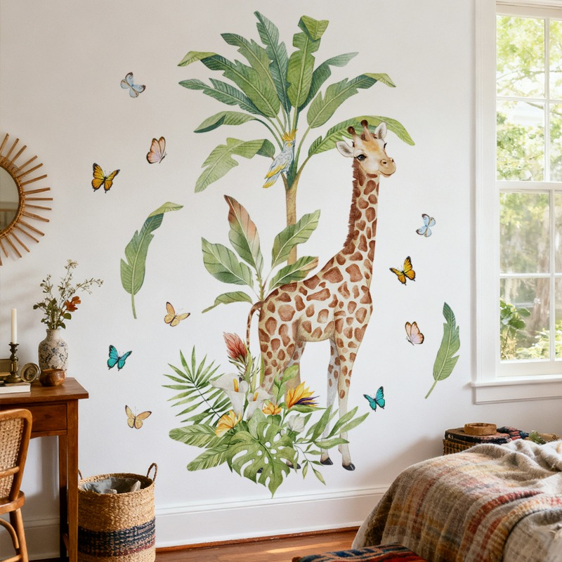 Pegatina de pared de jirafa de - Baby Nursery Mural Wallpaper reseña y precio