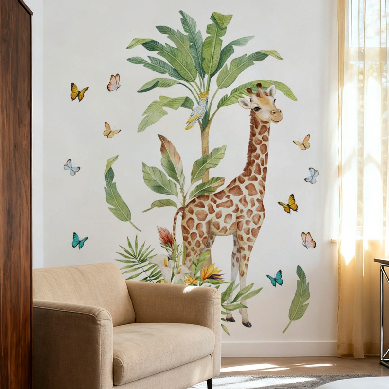 Pegatina de pared de jirafa de - Baby Nursery Mural Wallpaper reseña y precio