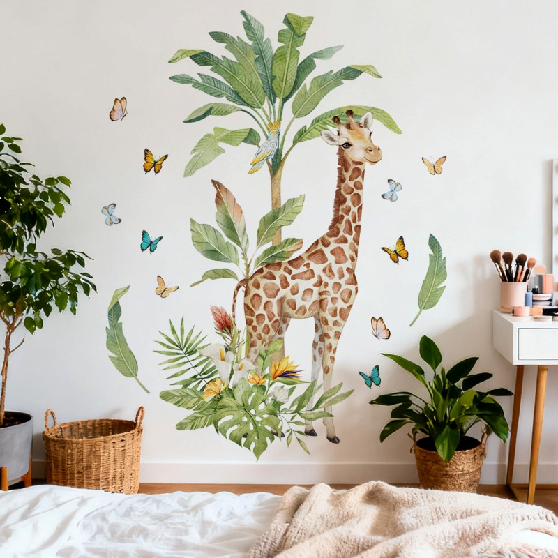 Pegatina de pared de jirafa de - Baby Nursery Mural Wallpaper reseña y precio