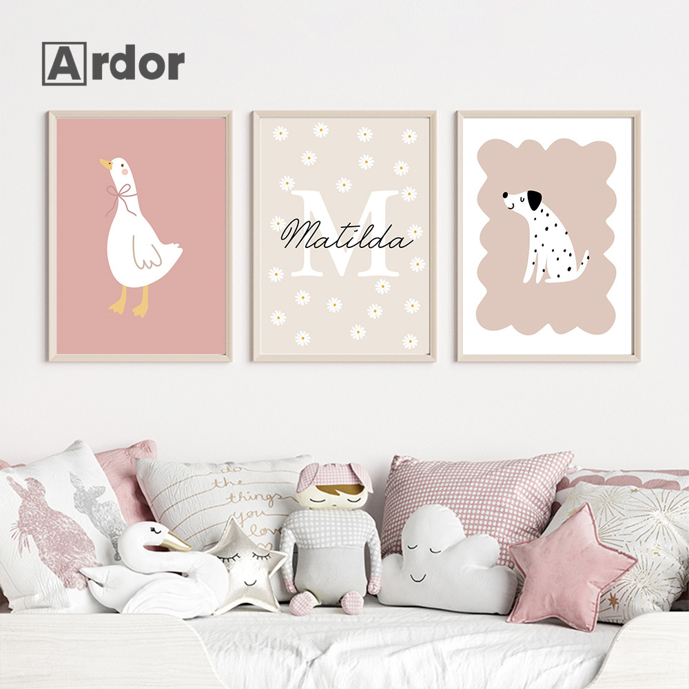 Póster de pato con flor de sil - Baby Nursery Vase reseña y precio