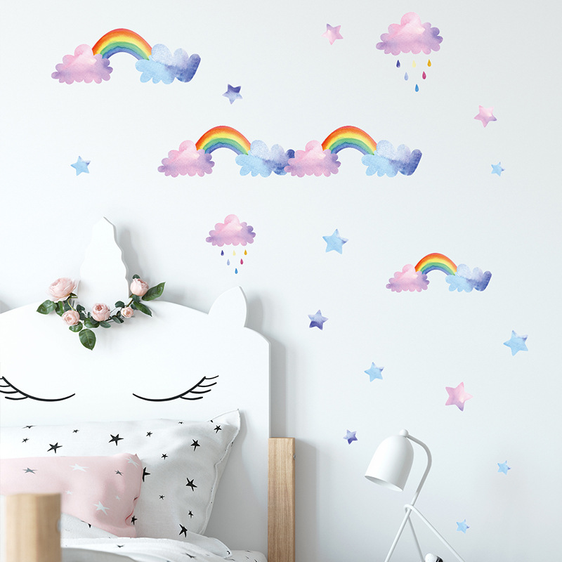 Pegatinas de pared de arcoíris - Baby Nursery Mural Wallpaper reseña y precio