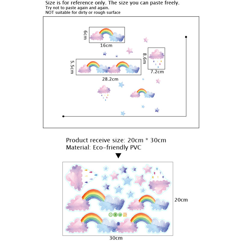 Pegatinas de pared de arcoíris - Baby Nursery Mural Wallpaper reseña y precio