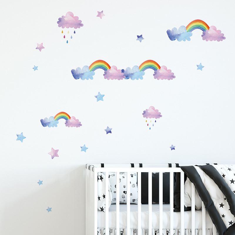 Pegatinas de pared de arcoíris - Baby Nursery Mural Wallpaper reseña y precio