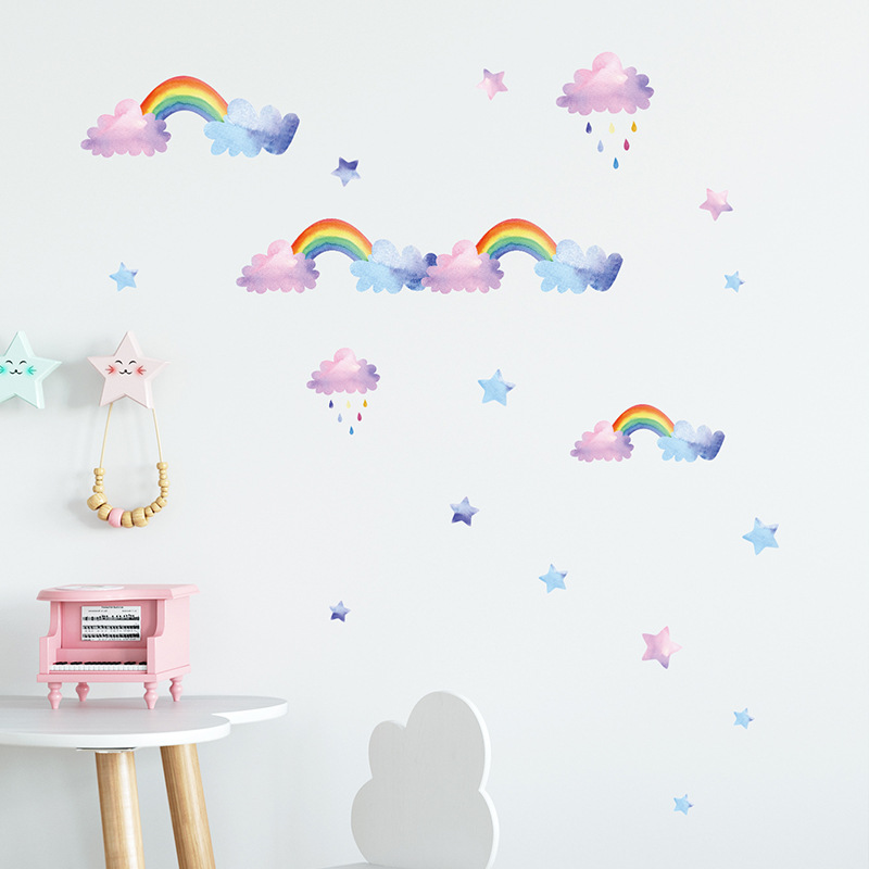 Pegatinas de pared de arcoíris - Baby Nursery Mural Wallpaper reseña y precio