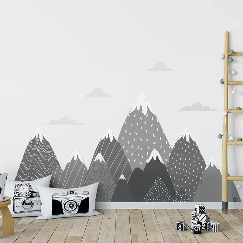 Papel pintado de montañas gris - Baby Nursery Mural Wallpaper reseña y precio