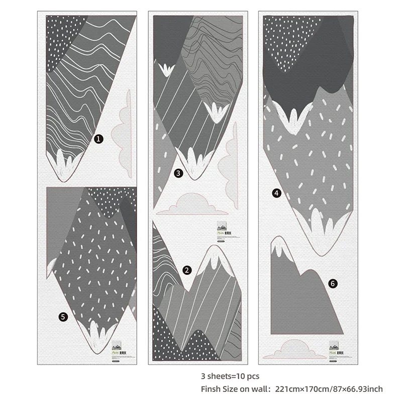 Papel pintado de montañas gris - Baby Nursery Mural Wallpaper reseña y precio